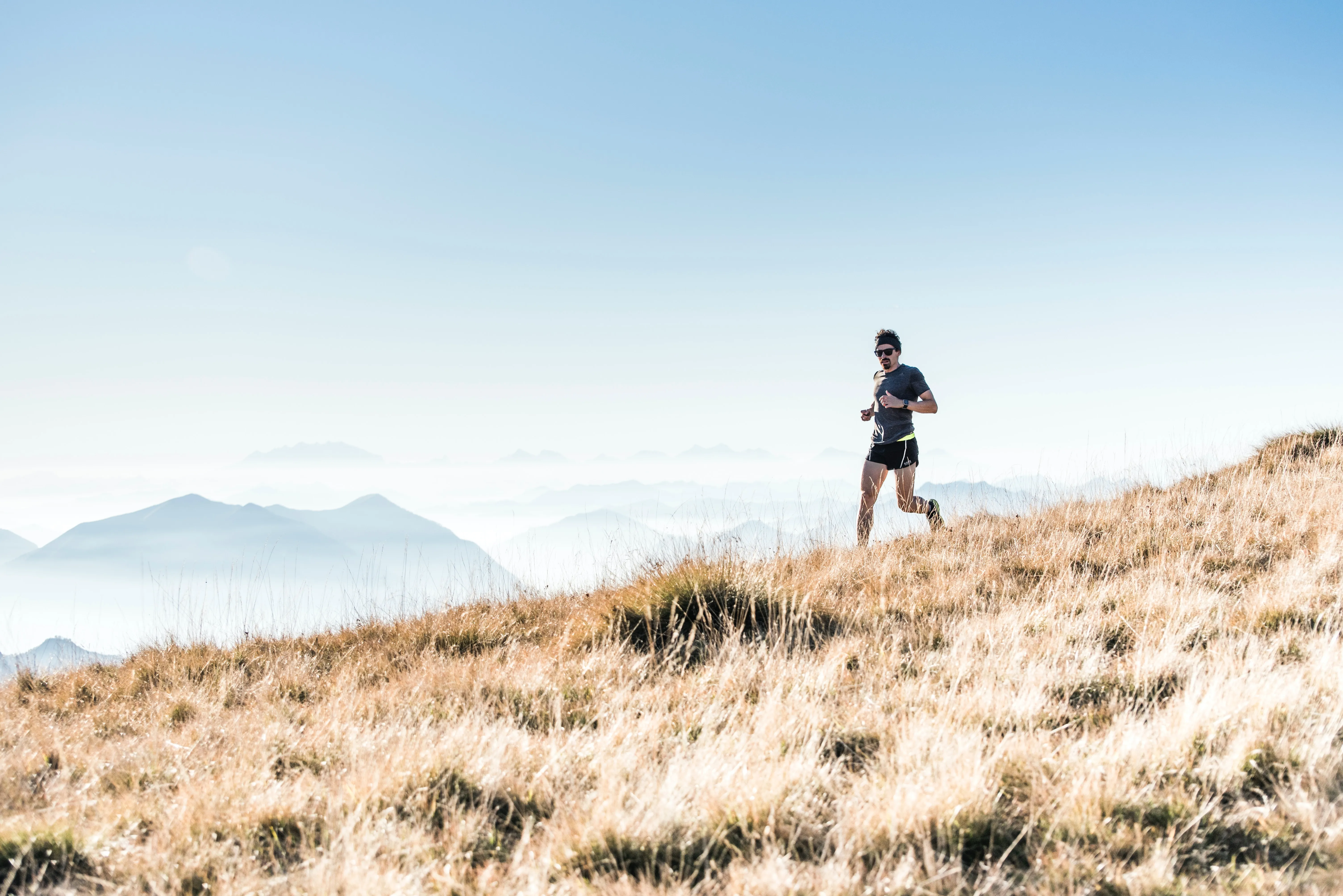 woman running uphill